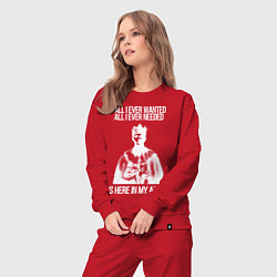 Костюм хлопковый женский In my arms белый, цвет: красный — фото 2