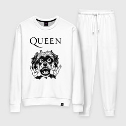 Костюм хлопковый женский Queen - rock dog, цвет: белый