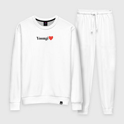 Костюм хлопковый женский BTS Yoongi, цвет: белый