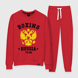 Костюм хлопковый женский Boxing Russia Team, цвет: красный