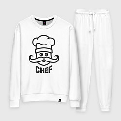 Костюм хлопковый женский Chef, цвет: белый