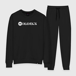 Костюм хлопковый женский Deadlock white logo, цвет: черный