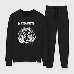 Костюм хлопковый женский Megadeth rock dog, цвет: черный