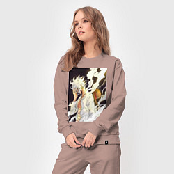 Костюм хлопковый женский Ван-Пис Луффи джойбой, цвет: пыльно-розовый — фото 2