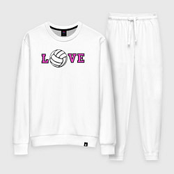 Костюм хлопковый женский Love volley, цвет: белый