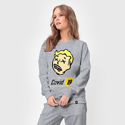 Костюм хлопковый женский Vault boy - covid 19, цвет: меланж — фото 2