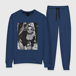 Костюм хлопковый женский Ребекка в позе - Киберпанк, цвет: тёмно-синий