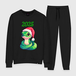 Костюм хлопковый женский Зеленая змейка 2025 год, цвет: черный