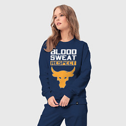 Костюм хлопковый женский Blood sweet respect logo, цвет: тёмно-синий — фото 2