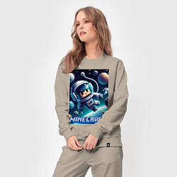 Костюм хлопковый женский Космонавт оторвавшийся от космолёта - Майнкрафт, цвет: миндальный — фото 2