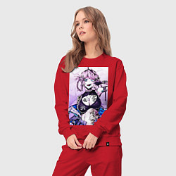 Костюм хлопковый женский Песнь ночных сов Надзуна, цвет: красный — фото 2