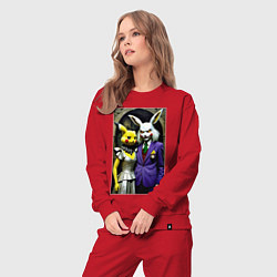 Костюм хлопковый женский Семейная пара покемонов - нейроарт, цвет: красный — фото 2