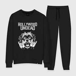 Костюм хлопковый женский Hollywood Undead rock dog, цвет: черный