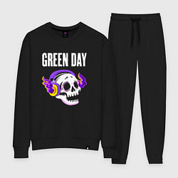 Костюм хлопковый женский Green Day - неоновый череп, цвет: черный