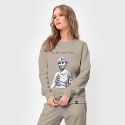 Костюм хлопковый женский You dont have Stalin, цвет: миндальный — фото 2