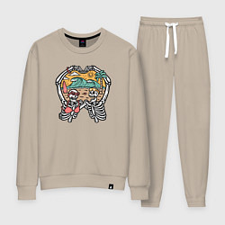 Костюм хлопковый женский Summer love, цвет: миндальный