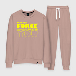 Костюм хлопковый женский May the force be with you Star wars, цвет: пыльно-розовый