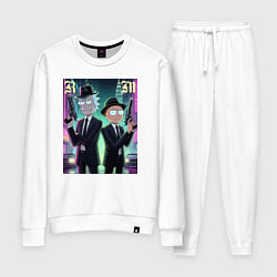 Костюм хлопковый женский Рик и Морти крутые гангстеры - нейроарт, цвет: белый