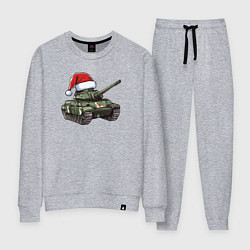 Костюм хлопковый женский Новогодний танк, цвет: меланж