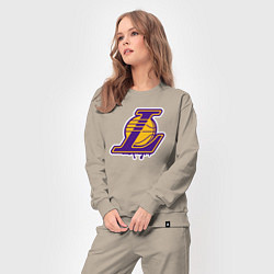 Костюм хлопковый женский Lakers team, цвет: миндальный — фото 2