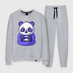 Костюм хлопковый женский Панда игроман, цвет: меланж