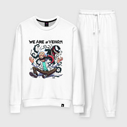 Костюм хлопковый женский Веном вселился в Рика Санчеса - нейроарт, цвет: белый