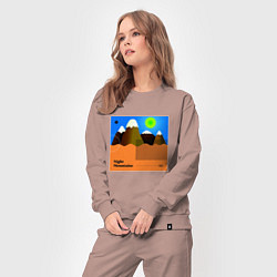 Костюм хлопковый женский Ночные горы, цвет: пыльно-розовый — фото 2