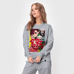 Костюм хлопковый женский Momo Ayase х Ken Takakura, цвет: меланж — фото 2