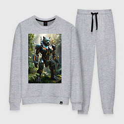 Костюм хлопковый женский Кибер-пантера вышла на охоту, цвет: меланж