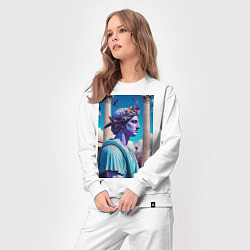 Костюм хлопковый женский Античный герой и архитектура, цвет: белый — фото 2