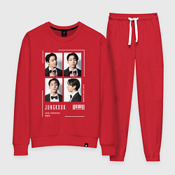 Костюм хлопковый женский Jungkook bts 4cut, цвет: красный