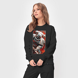 Костюм хлопковый женский Космодесантник в белом костюме, цвет: черный — фото 2