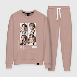 Костюм хлопковый женский Yoongi bts 4cut, цвет: пыльно-розовый