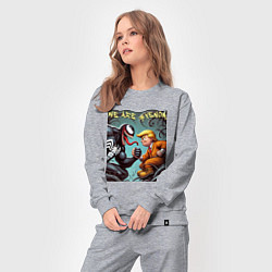 Костюм хлопковый женский Donald Trump and Venom - ai art fantasy, цвет: меланж — фото 2