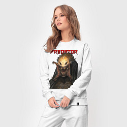 Костюм хлопковый женский Predator scream, цвет: белый — фото 2