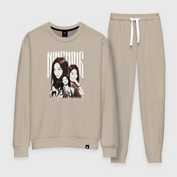 Костюм хлопковый женский Ningning Idol, цвет: миндальный