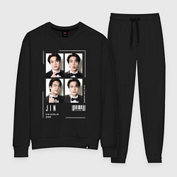 Костюм хлопковый женский Jin bts 4cut, цвет: черный