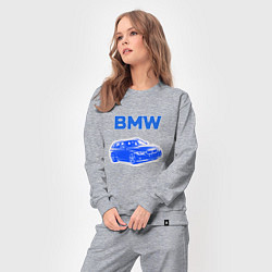 Костюм хлопковый женский Blue bmw, цвет: меланж — фото 2