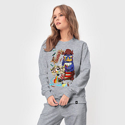 Костюм хлопковый женский Flapjack - rainbow, цвет: меланж — фото 2