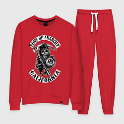 Костюм хлопковый женский Sons of anarchy - logo, цвет: красный