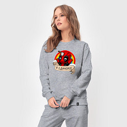 Костюм хлопковый женский Дэдпул - единорог, цвет: меланж — фото 2