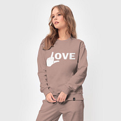 Костюм хлопковый женский Love - fuck, цвет: пыльно-розовый — фото 2