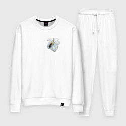 Костюм хлопковый женский Весна, цвет: белый