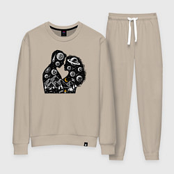 Костюм хлопковый женский Природная космическая любовь, цвет: миндальный