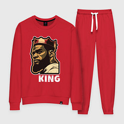 Костюм хлопковый женский Король Леброн Джеймс, цвет: красный