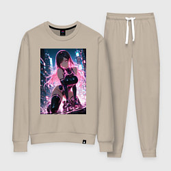 Костюм хлопковый женский Тифа Локхарт из Final Fantasy VII в стиле киберпан, цвет: миндальный