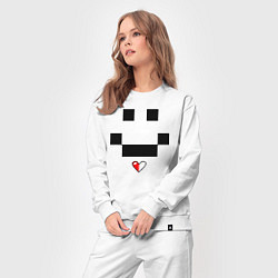 Костюм хлопковый женский Minecraft улыбка и любовь, цвет: белый — фото 2