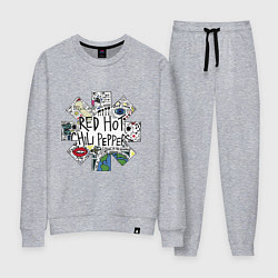 Костюм хлопковый женский RHCP - logo with songs, цвет: меланж