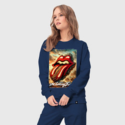 Костюм хлопковый женский Rolling Stones - logo transformation, цвет: тёмно-синий — фото 2
