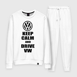 Костюм хлопковый женский Keep Calm & Drive VW, цвет: белый